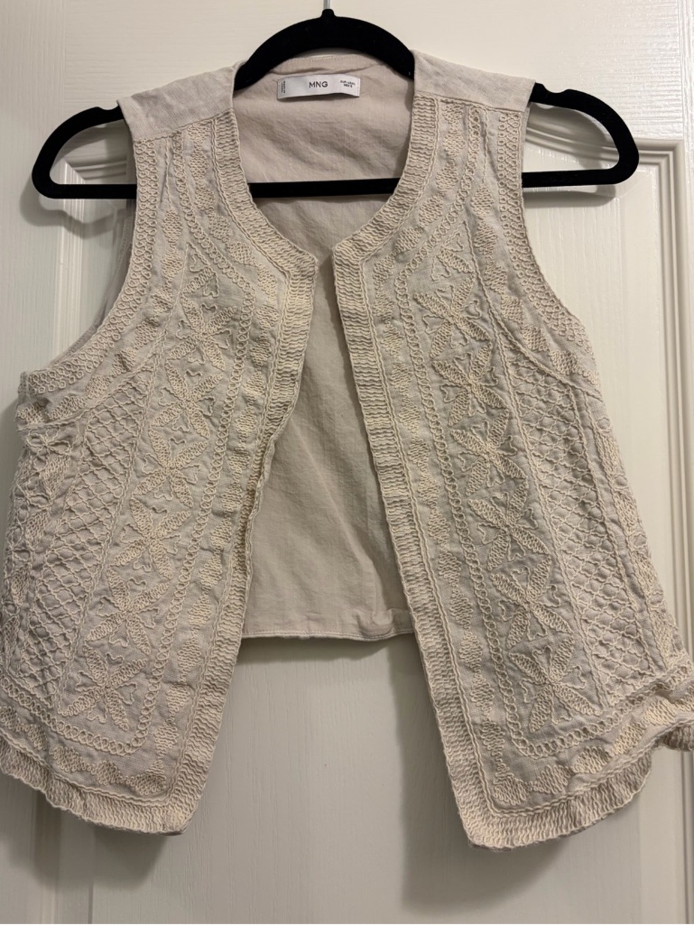 Mango Linen Crochet Vest